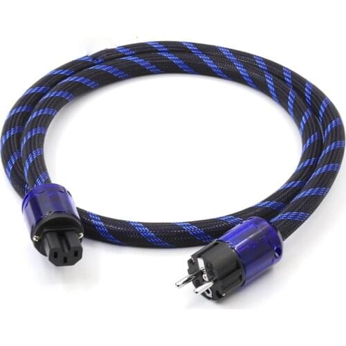 Hi-End Schuko Power Cable hifi power cable EU Power Cord with EU Plug Mains Power Cable HIFI Audiophile European AC Power Cable