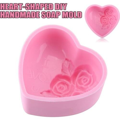 3D Silicone Soap Mold Heart Love Rose Flower Chocolate Mould Candle Polymer Clay Molds Crafts DIY Silicone Mould