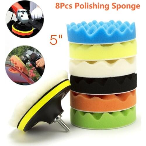 Foam Polishing Pad Waxing 5\\\" Automotive Buffer Buffing Car Polisher Kit