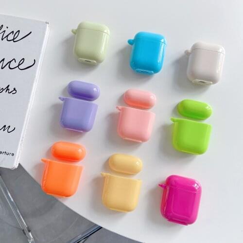 Candy Hearphone Case Cute For Airpods 2 / Airpods Pro Cover Colorful Shell Cover Glossy Silicone for Air Pods 2 Earphone Case