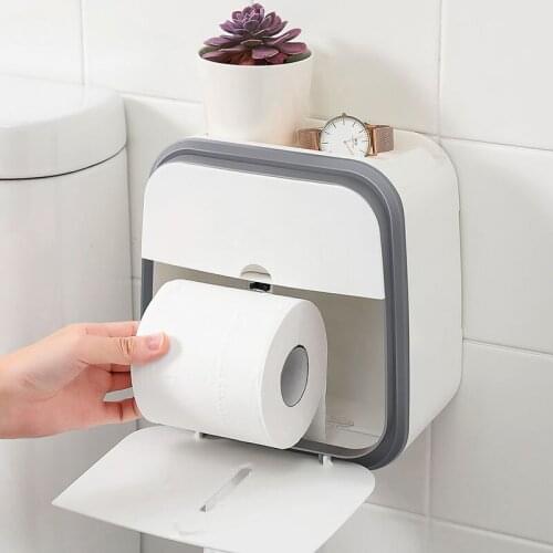 Home Toilet Tissue Box Waterproof Bathroom Paper Rack Punch-free Wall-mounted Pumping Box Living Room Bedroom Storage Holder