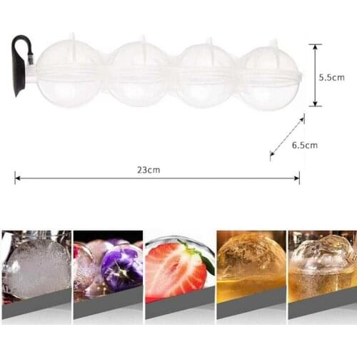 Homemade Round Ball Ice Mold Diy Ice Cream Maker Plastic Ice Mould Whiskey Ice Tray Bar Tool Kitchen Gadget Accessories Gelatin