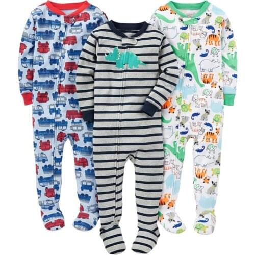 High-end cotton summer cartoon flat-leg rompers boys and girls cotton jumpsuit