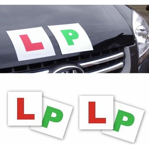 L and P Plates 2 of each Magnetic Learner Plates Green P Car Bike Learner Driver Advanced Vinyl Sticker