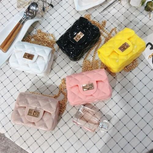 Candy Color Women Bags Sweet Jelly Kids Beach Handbags Messenger Crossbody Coin Tote Bag Purse Small Mini Square Shoulder Bags