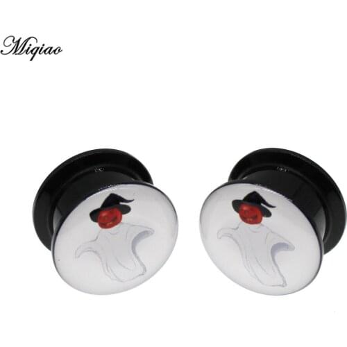 Miqiao 2pcs Fashion Halloween Party Accessories Acrylic Double Horn Ear Piercing Accessories