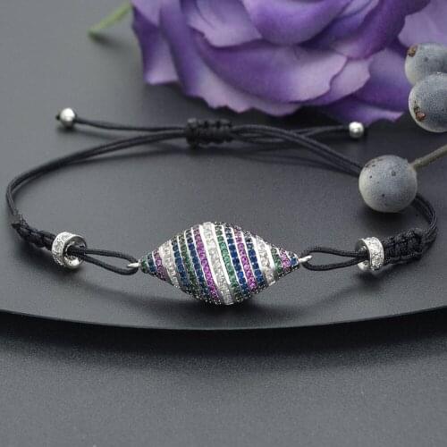 Adjustable Size Fashion Color Cubic Zirconia Stones Bracelets Dubai Women Bridal Wedding Engagement Jewelry