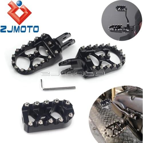 Motorcycle MX Wide Fat Foot Pegs Footrest + Toe Shifter Pegs Aluminum For Harley Softail Bobber Chopper Sportster Street Bob FXD