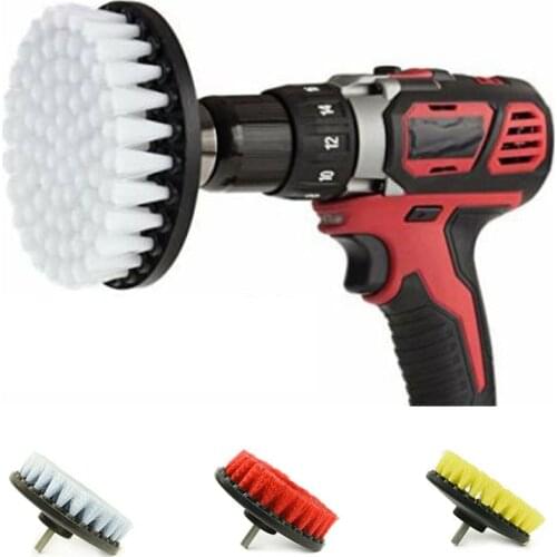 1pc 5" White Soft Drill Brush Attachment for Cleaning Carpet Leather and Upholstery Sofa Wooden Furniture All purpose Brush