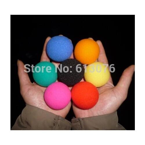 4.5cm soft sponge ball,red/yellow/blue/green/orange/pink/black,100pcs/lot - Magic accessory
