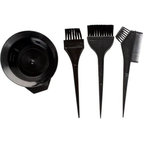 New Hair Color Dye Bowl Comb Brushes Tool Kit Set Tint Coloring Tools Black Plastic Hair Colouring Brush Comb Mixing Bowl
