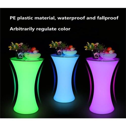 New Led Luminous Bar Table plastic lighted up growing Cocktail Bar Table For Night Club Coffee Shop Creative Lighting Furniture
