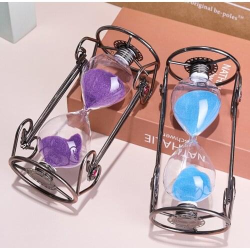 Hourglass sand clock sand timer decorative sand Creative gift home table decoration iron love hourglass ornament