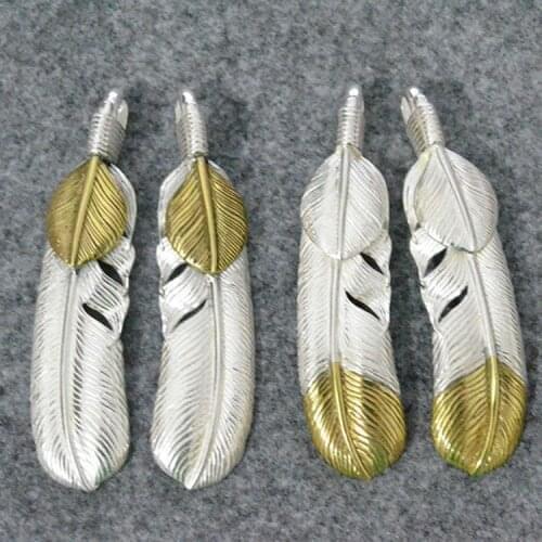 Sterling Silver Yellow Tail Eagle Feather Pendant Combination Set Chain Pendant Trend Necklace Accessories