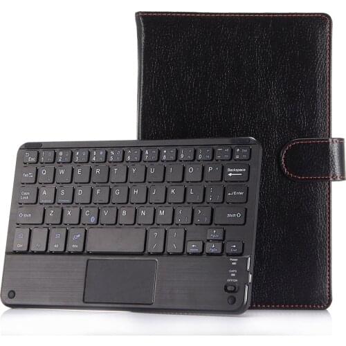 Luxury Leather Bluetooth Keyboard Case for iPad IOS Android Windows Tablet PC Universal 7 - 10 inch Cover Stand with Touchpad