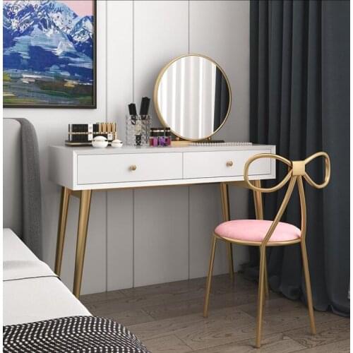 Nordic dressing table bedroom modern minimalist small apartment princess wrought iron European style bay window net red dressing