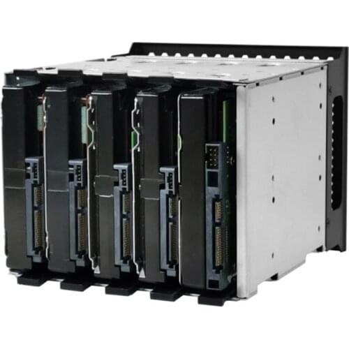 R58A Hard Drive Cage,Stainless Steel Cage Hard Drive Tray Rack with Fan Adapter Rack Bracket for Computer SATA 5.25" to 5X3.5