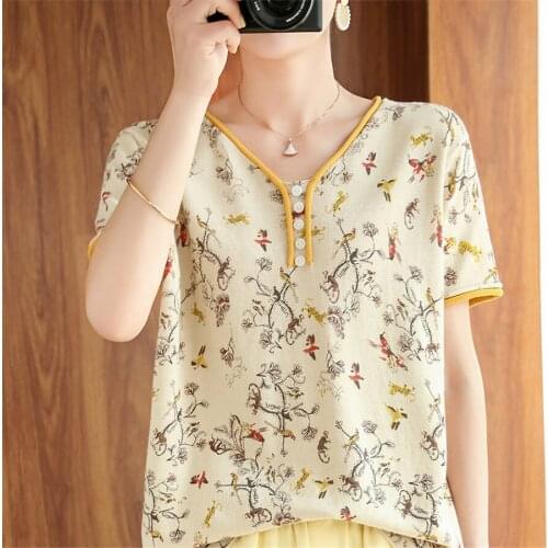 Sujisi Women's Knitted T-shirts