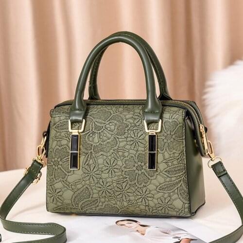 New Fashion Women High Quality Handbag Luxury Designer PU Leather Totes Top-Handle Embroidery Lady Simple Crossbody Shoulder Bag