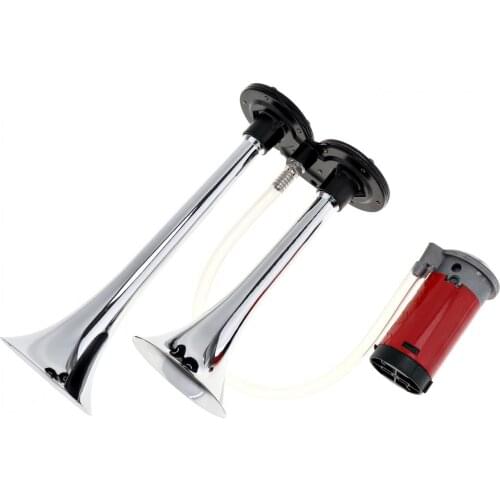 Universal 12V 150DB Super Loud Dual Trumpet Air Horn Compressor Kit for Car / Truck / Boat / Motorcycle