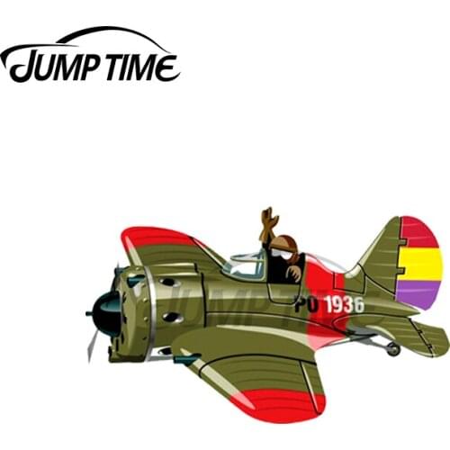 Jump Time 13 x 5.8cm For Cartoon Military Retro Fighter Vinyl Car Stickers Decal 3D Custom Printing Laptop for VAN RV Decoration