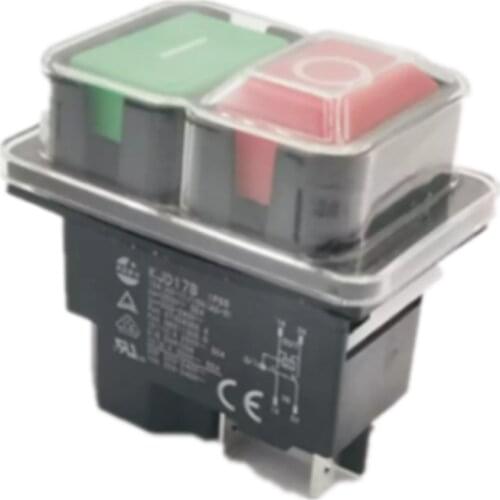 KJD17B 220V 4 Pins 2HP Waterproof Pushbutton Switches for Saw Drill Lathes