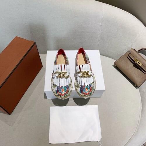 2021 Newest Hot Spring Shoes Woman Espadrilles Loafers Shoes Fringe Decora Woman Flats Metal Decora Woman Flats Zapatos De Mujer