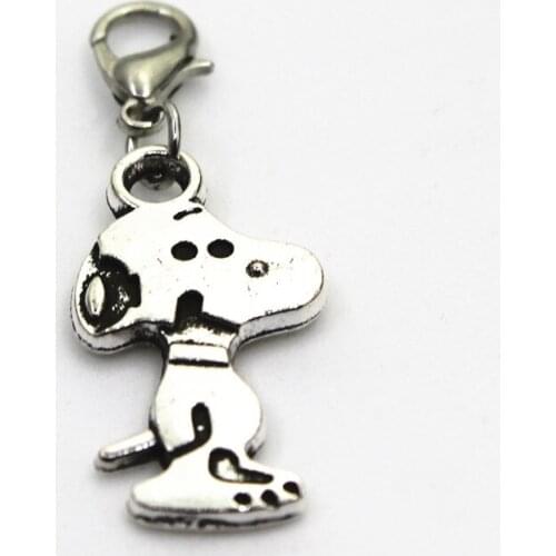 New Arrive 10pcs Silver Lovely Dog Charms Lobster Clasp Charms Diy Jewelry Accessory For Bracelets Floating Hanging Charms