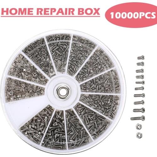 1000pcs/set Stainless Steel RC Car Sunglasses Watch M1 M2 Screws Bolts Nuts Washers Repair Tools Kit