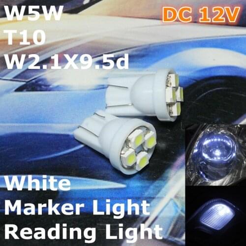 12V LED White Color Car Bulb Lamp T10(4*1210 SMD Lamp)W5W W2.1X9.5d for Front Top Reading Signal Parking Light