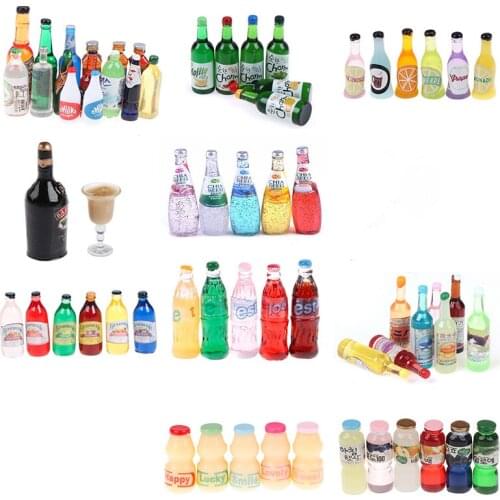 2~10 PCS Pretend Play Toys Mini Drink Water Bottles Dollhouse Miniatures Doll Food Kitchen Living Room Accessories Kids Gift