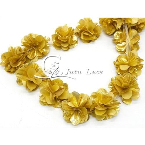 35pcs/lot , 2.5 '' shabby shiny flower ,shabby glitter petal chiffon flower for accessories headwear