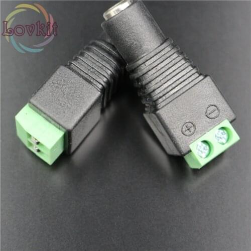 5pcs Female Connector Plugs For 5050 / 3528 SMD LED Strip sigle color Light DC Power Supply AC Adapter Plug Cable Jack retail