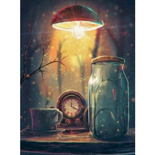 5D DIY Diamond Painting Clock Scenery 3D Diamond Embroidery Cross Stitch Needlework Home Decor Round drill love gift