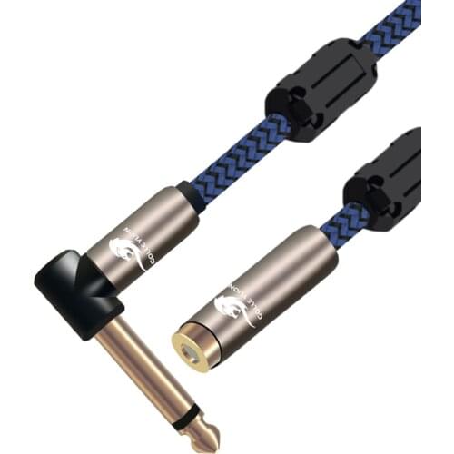 Hifi Audio Cable Right Angle MONO 6.3mm TS to RCA Female Conversion Cable RCA F to 6.35 1/4 Inch Jack 1M 2M 3M 5M 8M
