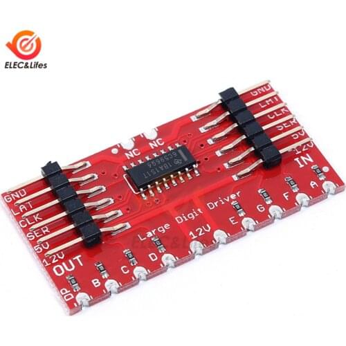 TPIC6C596 Shift Register Large Digit Driver Board 6.5" 7-Segment 8-bit LED Display Digital Tube Module DC 5V for Arduino