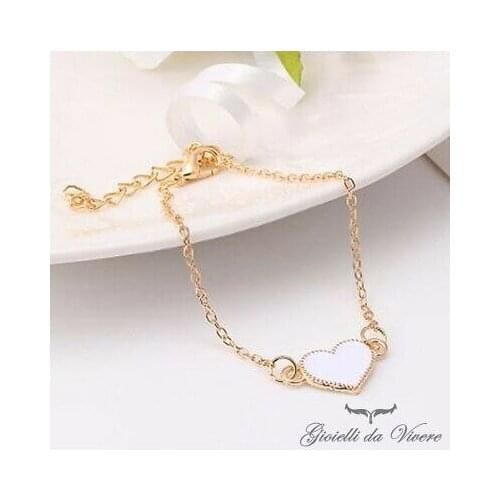 Anklet bracelet women fashion black gold heart LOVE Lucky bracelet gift ep 99 S0320 sent from Italy