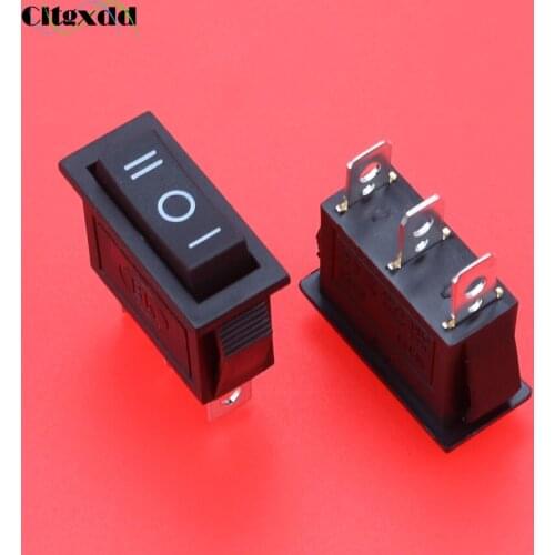 Cltgxdd 1Pcs KCD3 Boat Rocker Switch 3 Pin 3 Position ON-OFF-ON SPDT Power Push Button Switch 16A 250V / 20A 125V AC
