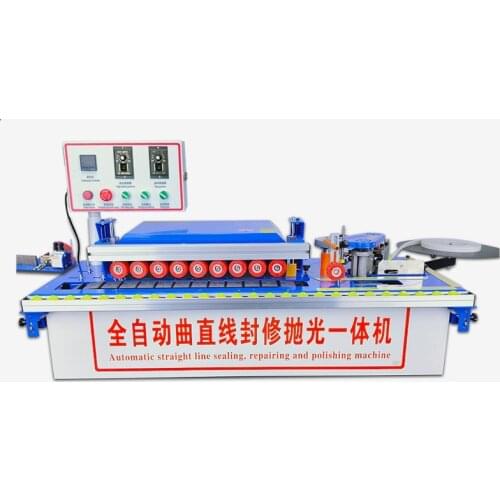 Woodworking machinery automatic edge banding machine straight line / curve edge banding / trimming / polishing machine three in