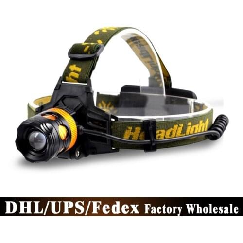 DHL Fedex UPS 20pcs/lot Zoom Headlight Glare Charging LED10W Yellow Light Source Fishing Hunting