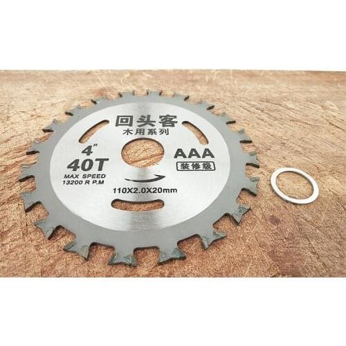 Alloy woodworking double side saw blade Angle grinder cutting piece 4 inch 40 teeth 110 two way circular saw blade 20mm NO.C0339