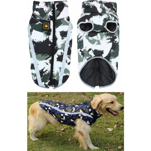 Reversible Waterproof Pet Dog Vest Jacket Reflective Warm Winter Puppy Clothes Coat For Small Large Dogs Pug Pitbull Clothing