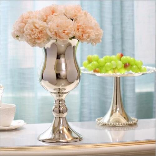 Europe sliver plated vases as wedding decoration vase floor vases for wedding decoration flower vases for weddings HP033