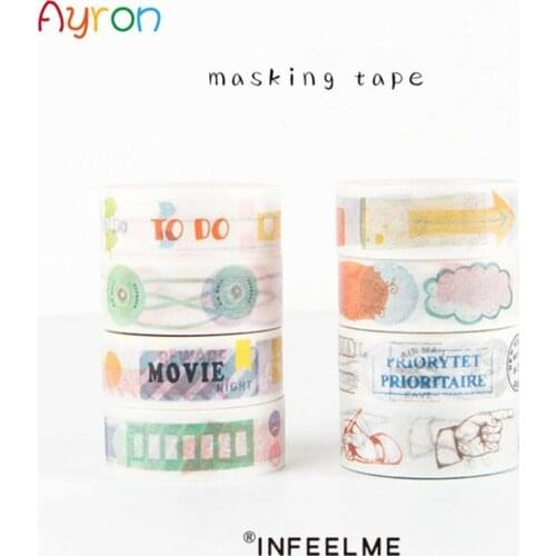 15mm X 7m Learn Tool identification Masking Washi Tape Decorative Adhesive Tape Decor Diy Sticker Label Stationery
