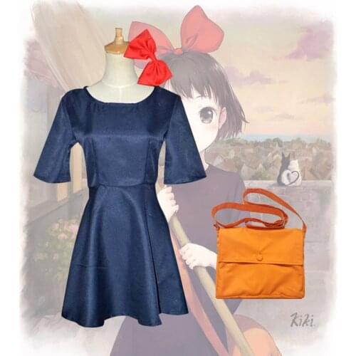 Hayao Miyazak Movie Kikis Delivery Service Cosplay Costume Halloween Women Fashion Witch Dress
