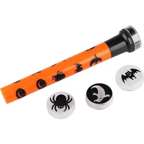 Halloween Small Projection Lamp Flashlight Pumpkin Skull Tricky Pattern Scary Ghost Props