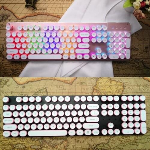 DIY Keycap Retro Steam Punk Typewriter Mechanical Keyboard Keycap 108 Keys