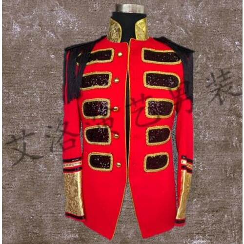 Men suits designs european court stage costumes for singers men embroidery blazer dance clothes jacket style dress punk rock red