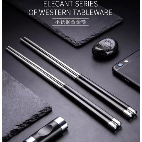 10Pairs stainless steel Japanese chopsticks set ECO-friendly metal chop sticks Tableware Kitchen Accessories Tools
