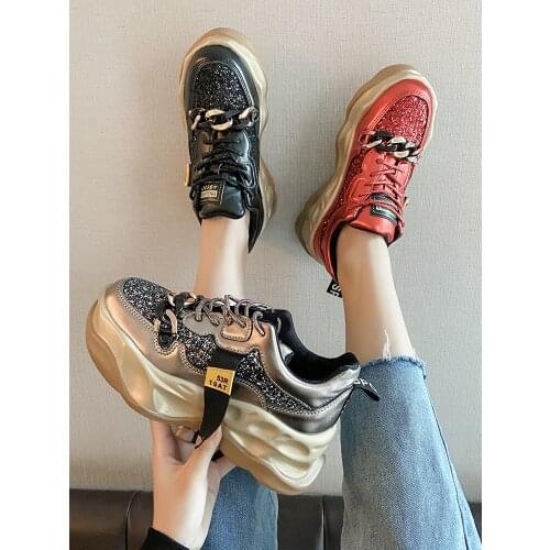 2021 spring and autumn new womens light luxury sneakers fashion all-match thick-soled explosive casual shoes